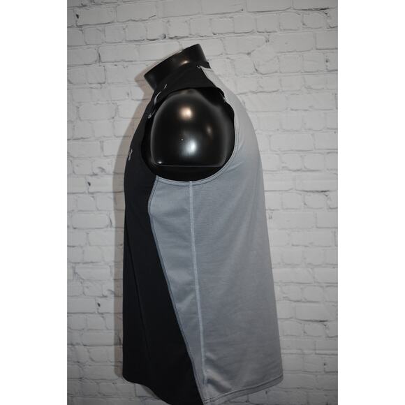 Under Armour Gym Shirt Tanktop Mens Size Medium Fitted Black HeatGear Polyester - Picture 4 of 8